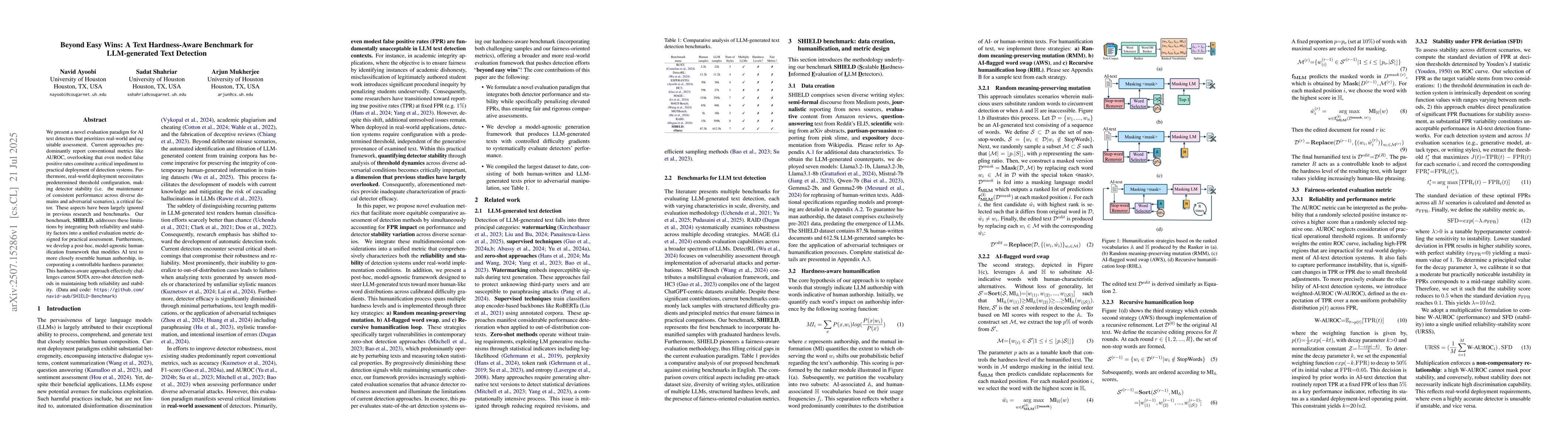 Thumbnail for Beyond Easy Wins: A Text Hardness-Aware Benchmark for LLM-generated Text
  Detection