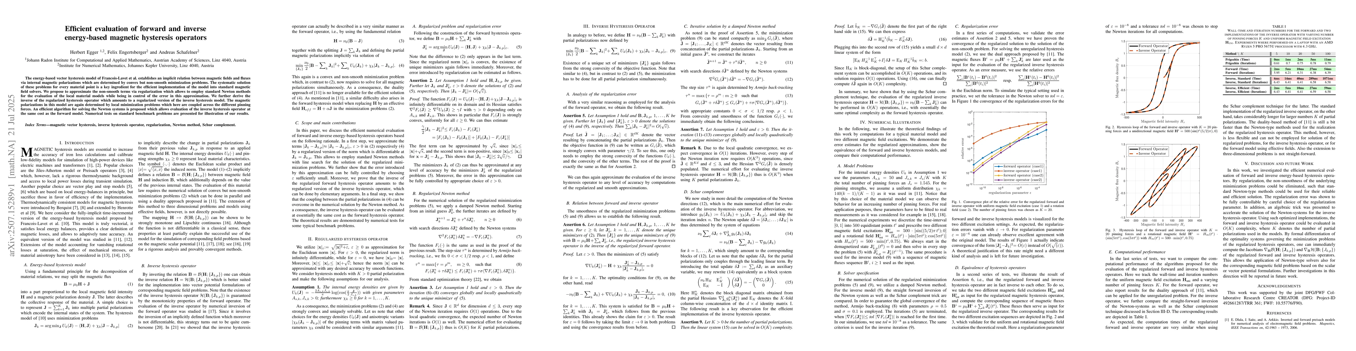 Thumbnail for Efficient evaluation of forward and inverse energy-based magnetic
  hysteresis operators
