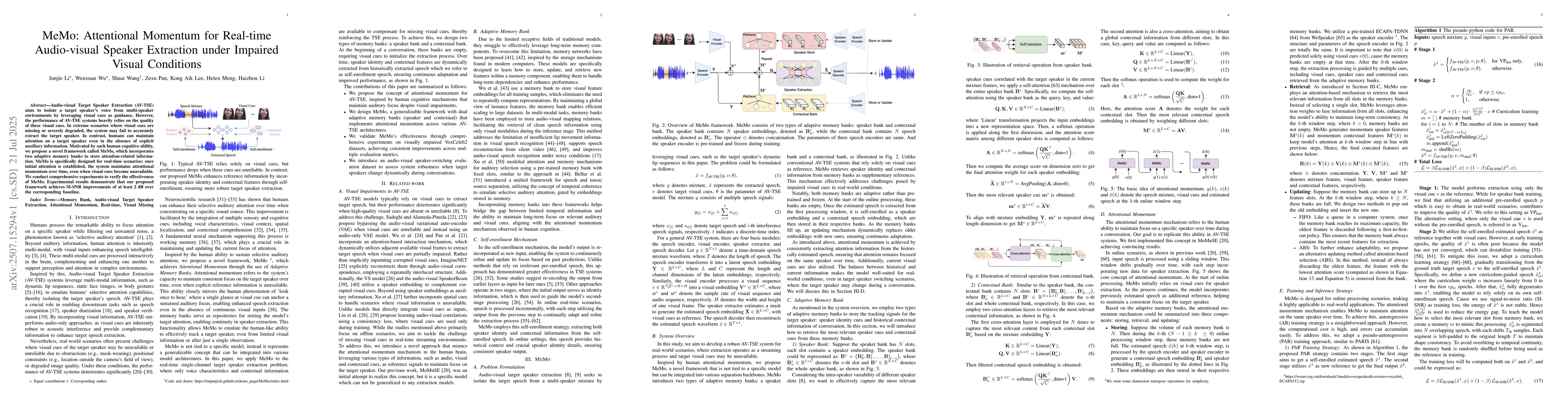 Thumbnail for MeMo: Attentional Momentum for Real-time Audio-visual Speaker Extraction
  under Impaired Visual Conditions