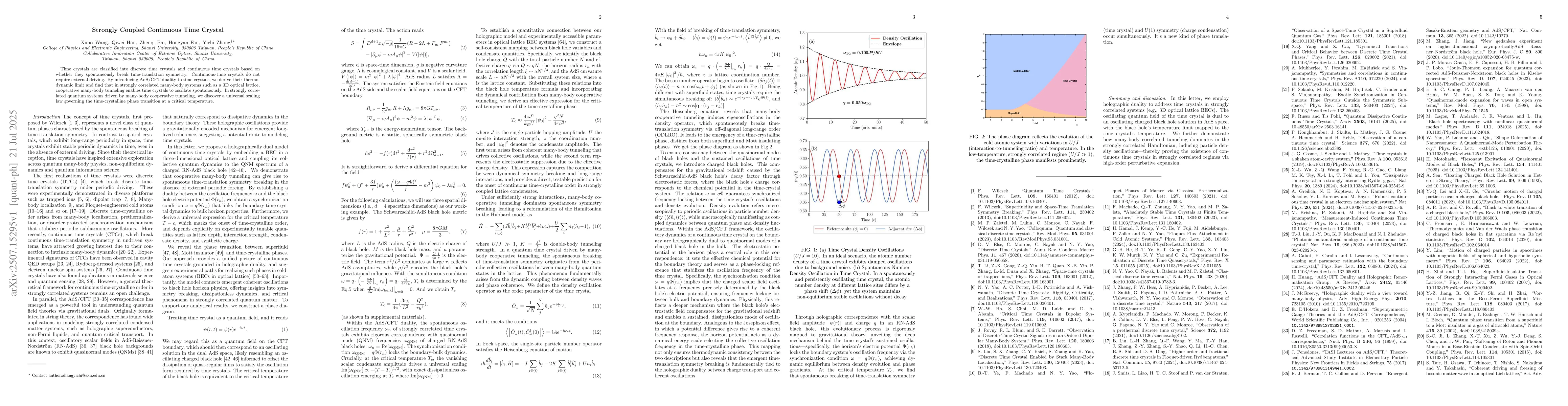 Thumbnail for Strongly Coupled Continuous Time Crystal