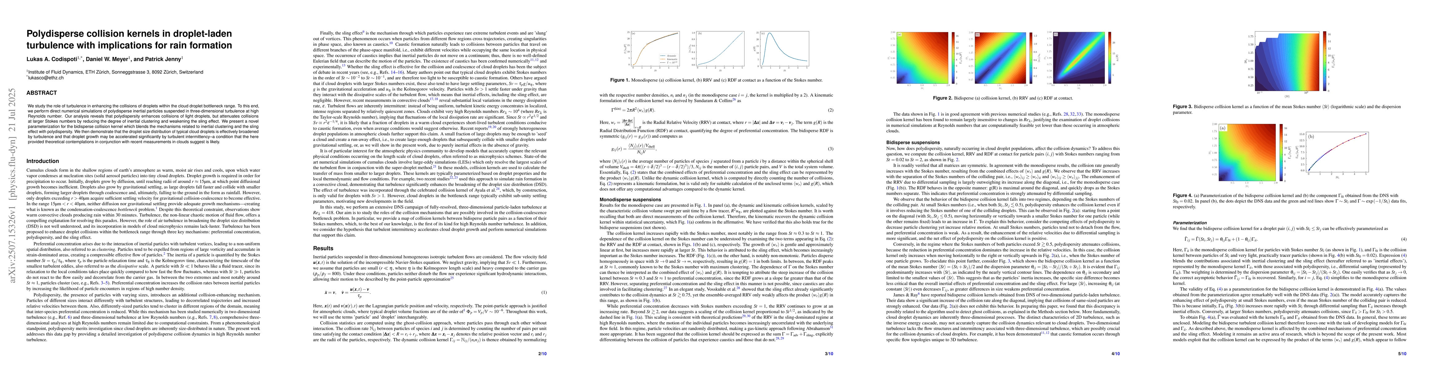 Thumbnail for Polydisperse collision kernels in droplet-laden turbulence with
  implications for rain formation