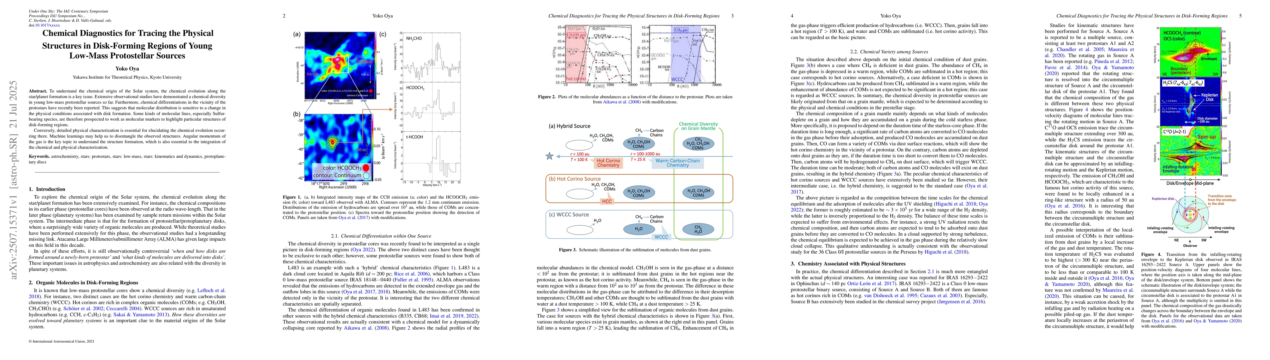 Thumbnail for Chemical Diagnostics for Tracing the Physical Structures in Disk-Forming
  Regions