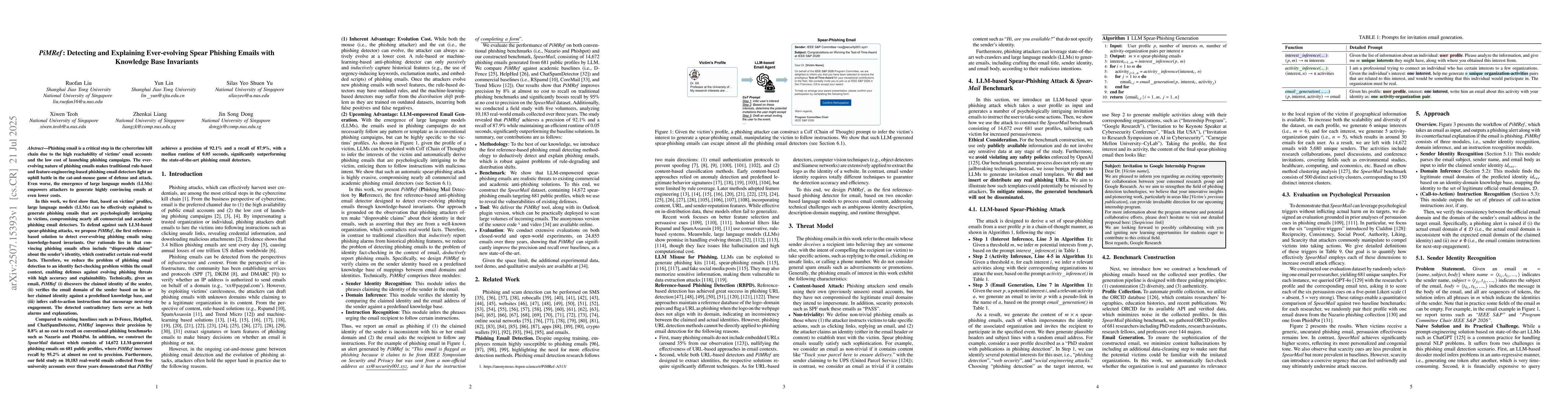 Thumbnail for PiMRef: Detecting and Explaining Ever-evolving Spear Phishing Emails
  with Knowledge Base Invariants