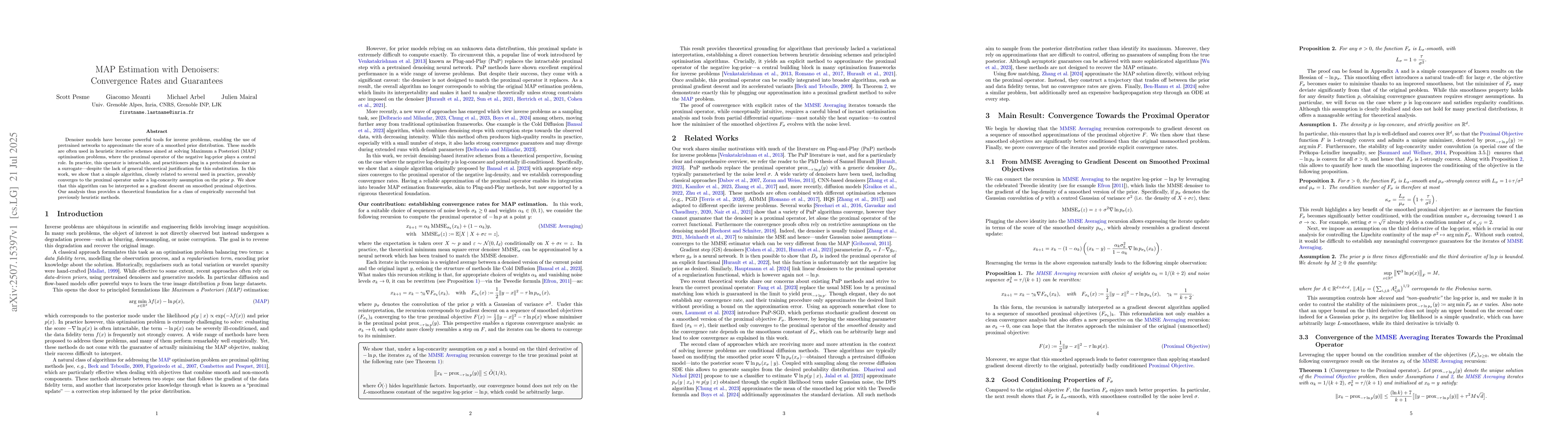 Thumbnail for MAP Estimation with Denoisers: Convergence Rates and Guarantees