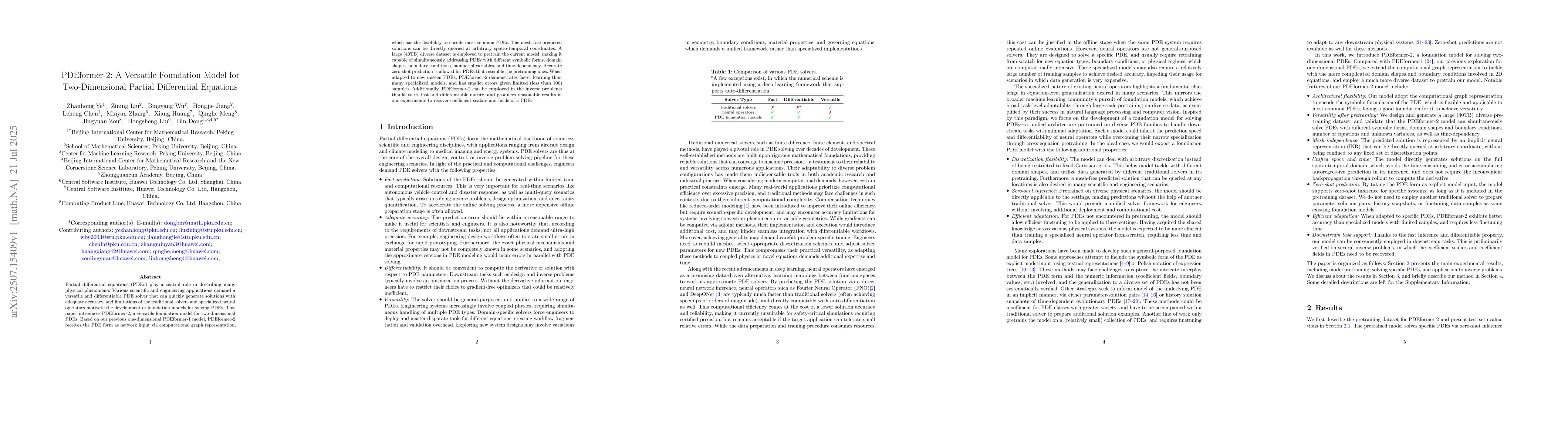 Thumbnail for PDEformer-2: A Versatile Foundation Model for Two-Dimensional Partial
  Differential Equations
