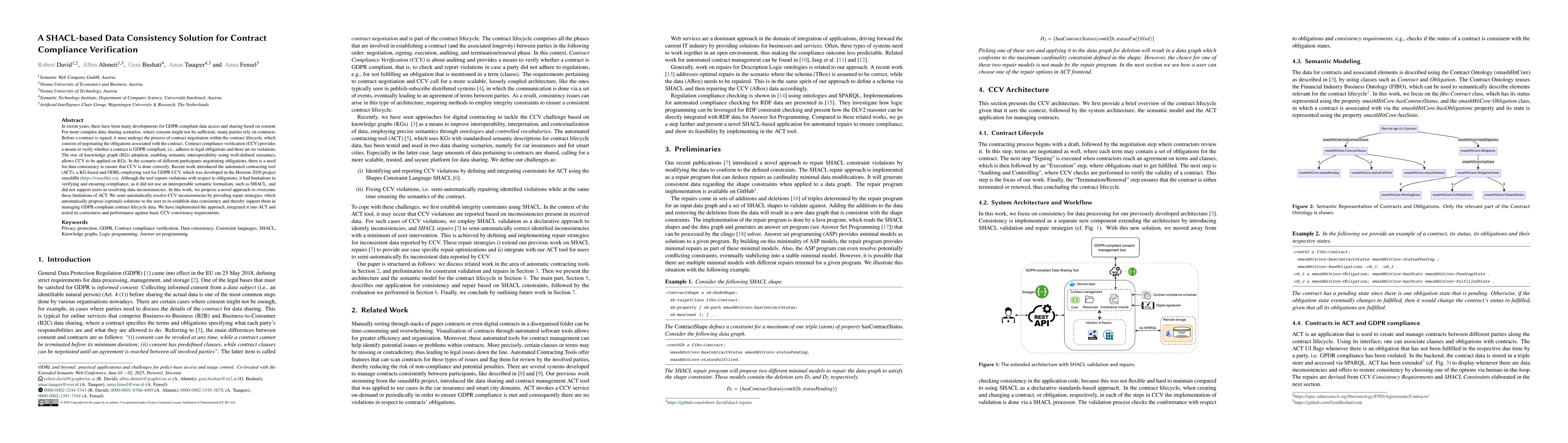 Thumbnail for A SHACL-based Data Consistency Solution for Contract Compliance
  Verification