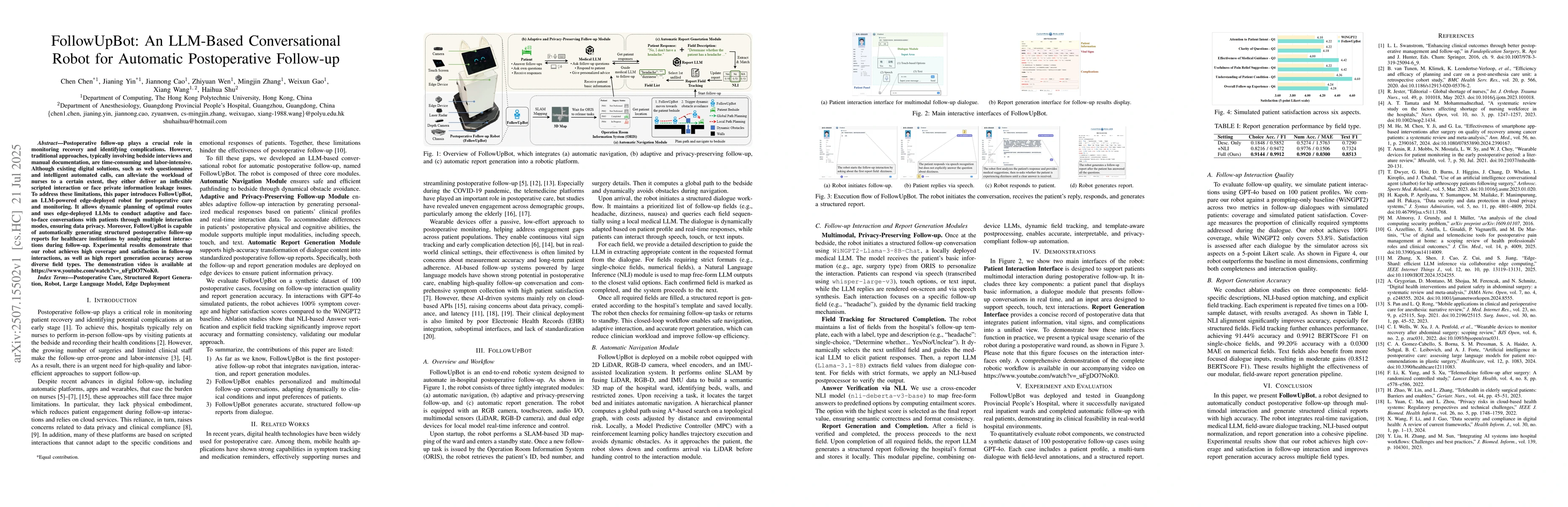 Thumbnail for FollowUpBot: An LLM-Based Conversational Robot for Automatic
  Postoperative Follow-up