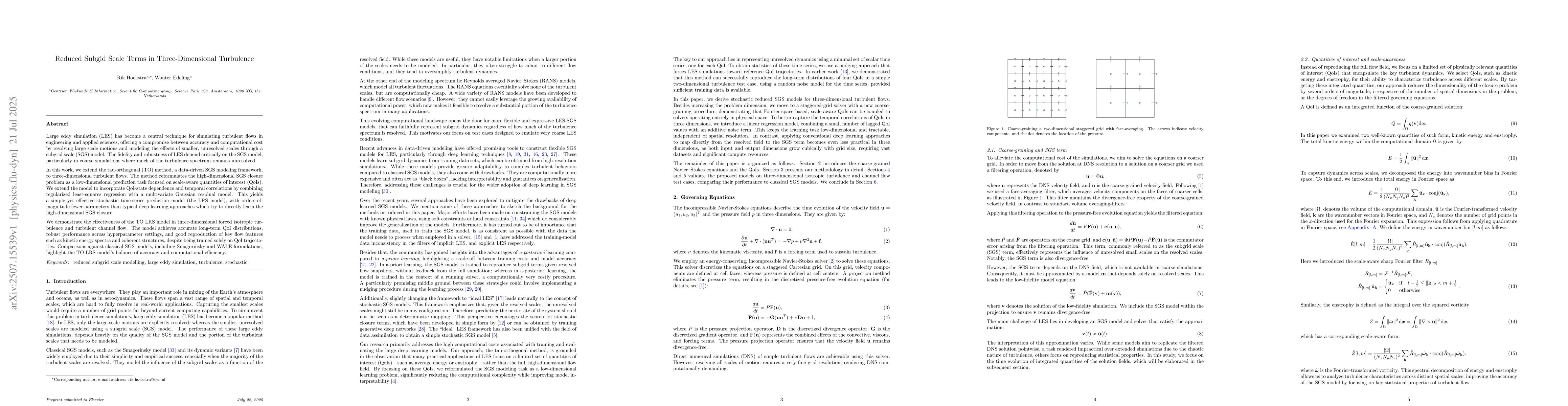 Thumbnail for Reduced Subgid Scale Terms in Three-Dimensional Turbulence