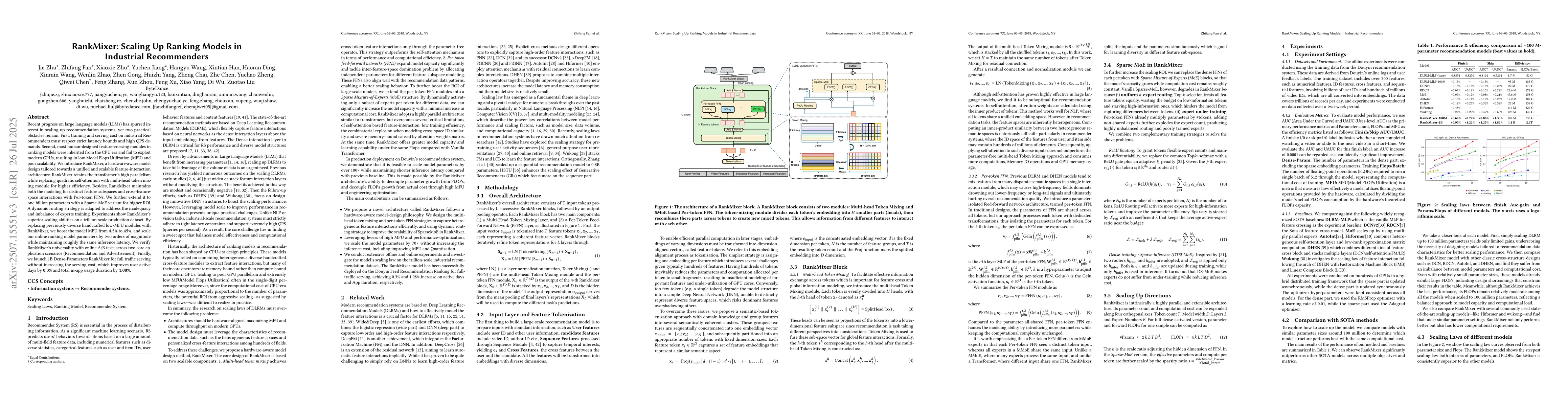 Thumbnail for RankMixer: Scaling Up Ranking Models in Industrial Recommenders