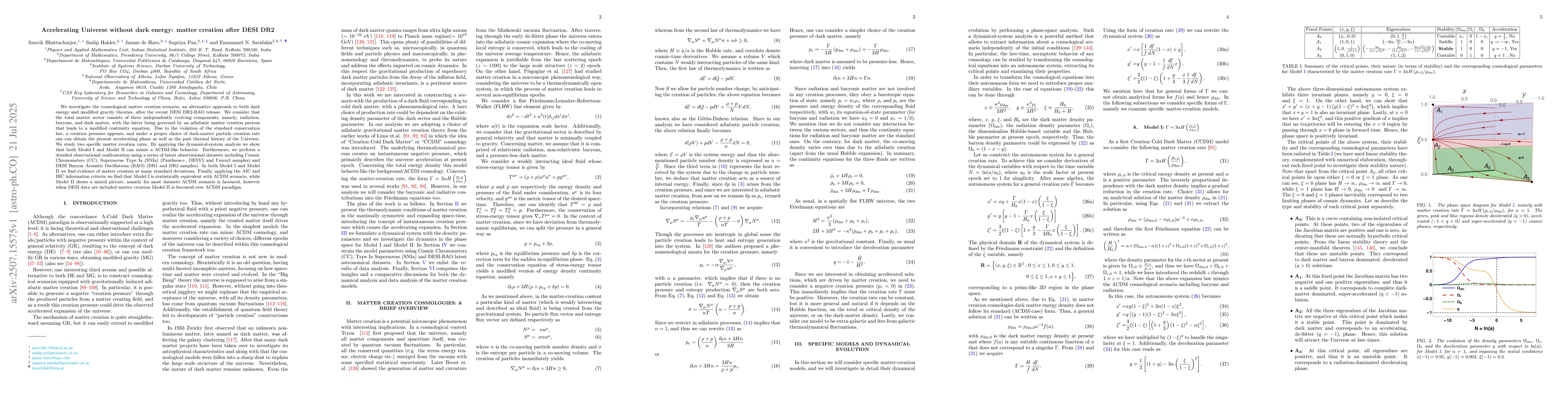Thumbnail for Accelerating Universe without dark energy: matter creation after DESI
  DR2
