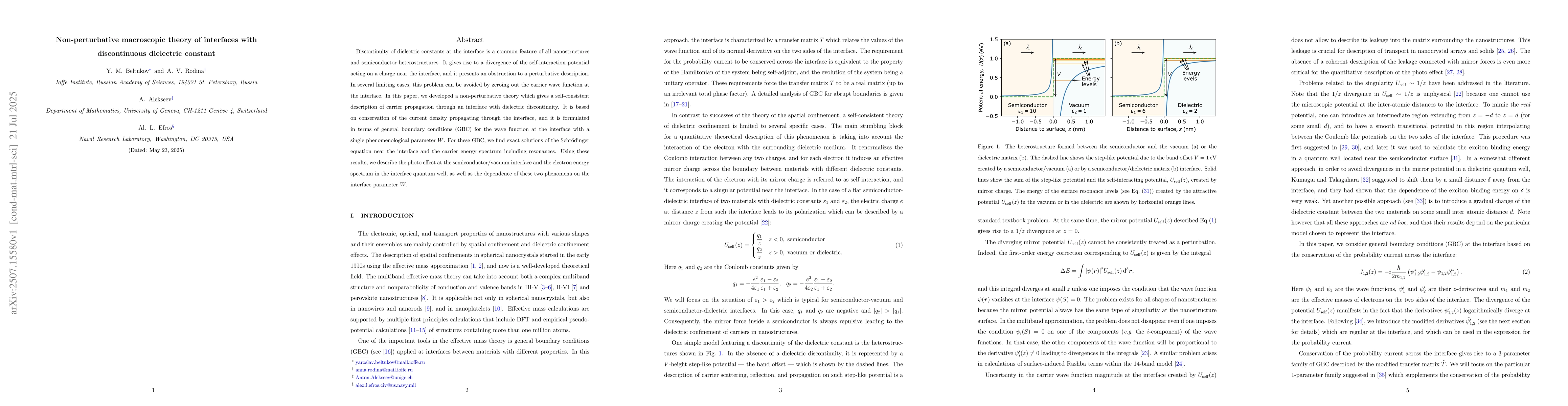 Thumbnail for Non-perturbative macroscopic theory of interfaces with discontinuous
  dielectric constant