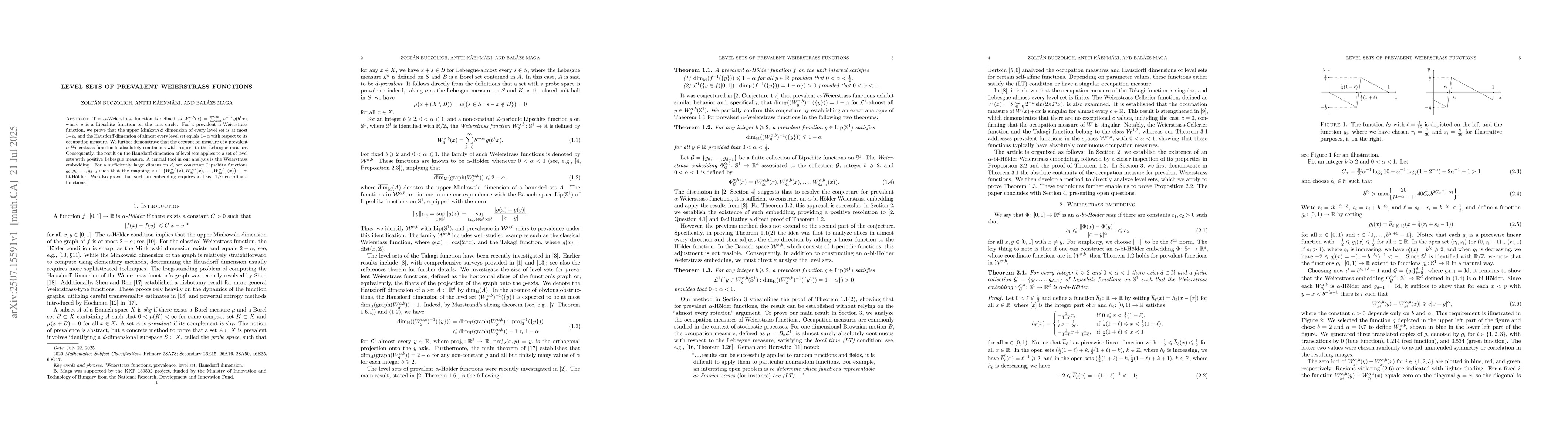 Thumbnail for Level sets of prevalent Weierstrass functions
