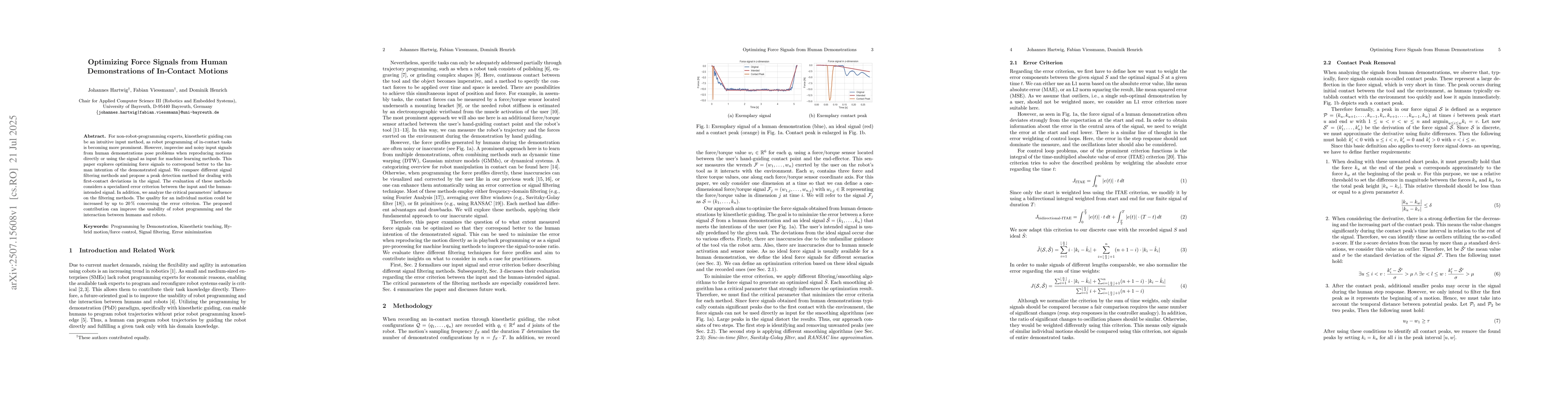 Thumbnail for Optimizing Force Signals from Human Demonstrations of In-Contact Motions