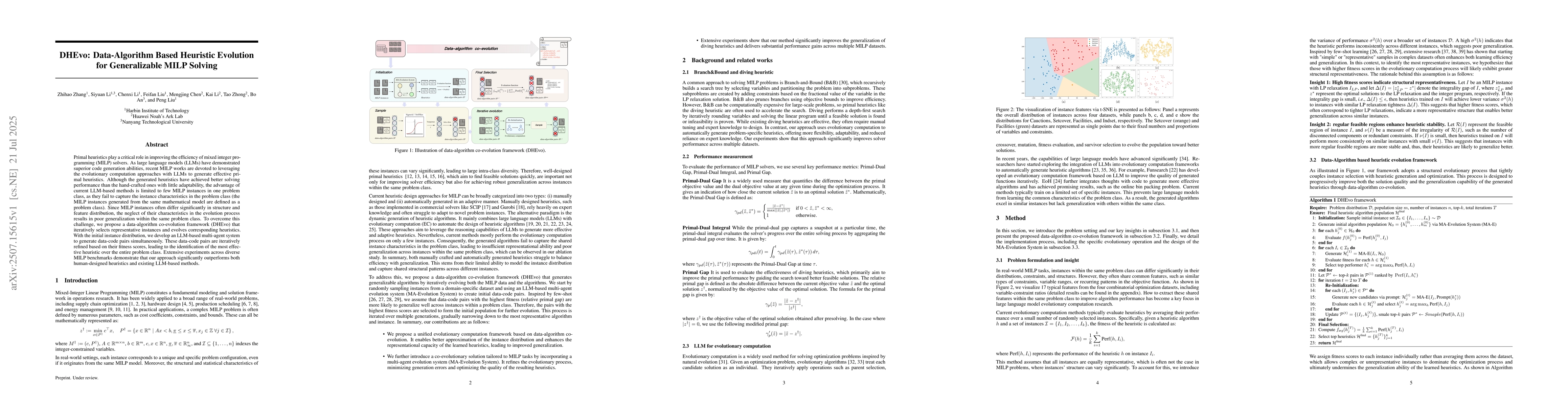 Thumbnail for DHEvo: Data-Algorithm Based Heuristic Evolution for Generalizable MILP
  Solving