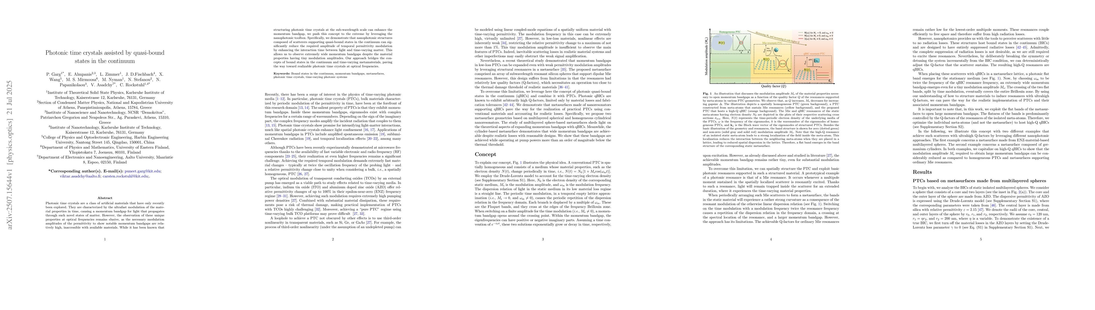 Thumbnail for Photonic time crystals assisted by quasi-bound states in the continuum