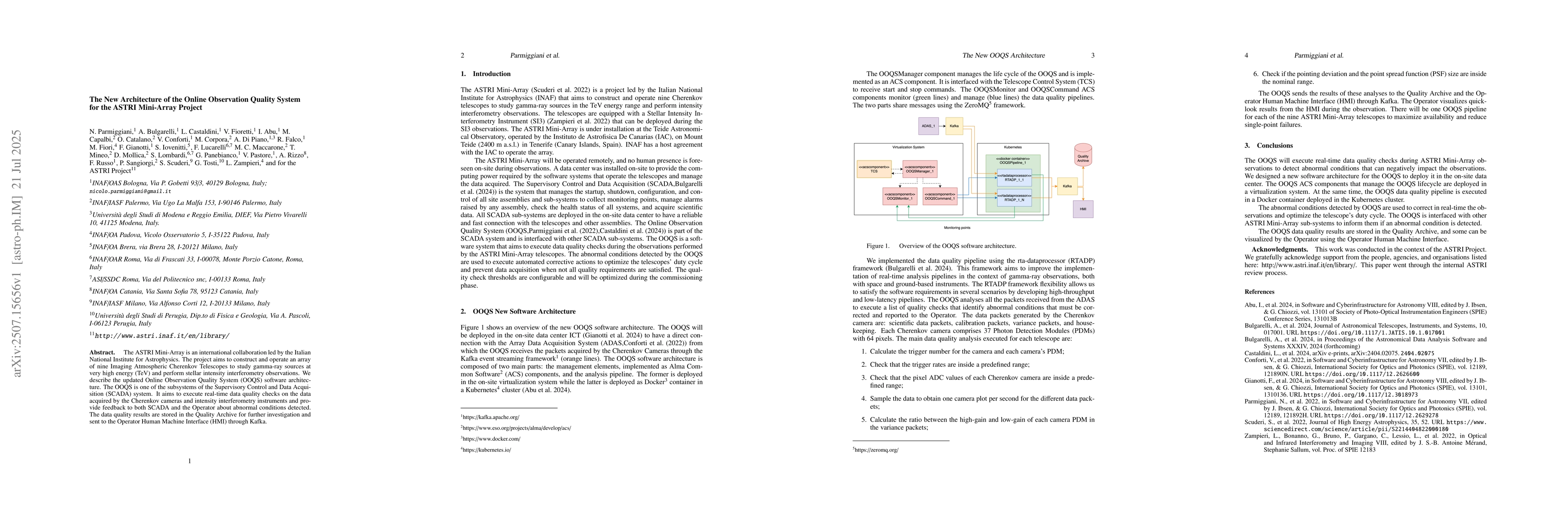 Thumbnail for The New Architecture of the Online Observation Quality System for the
  ASTRI Mini-Array Project