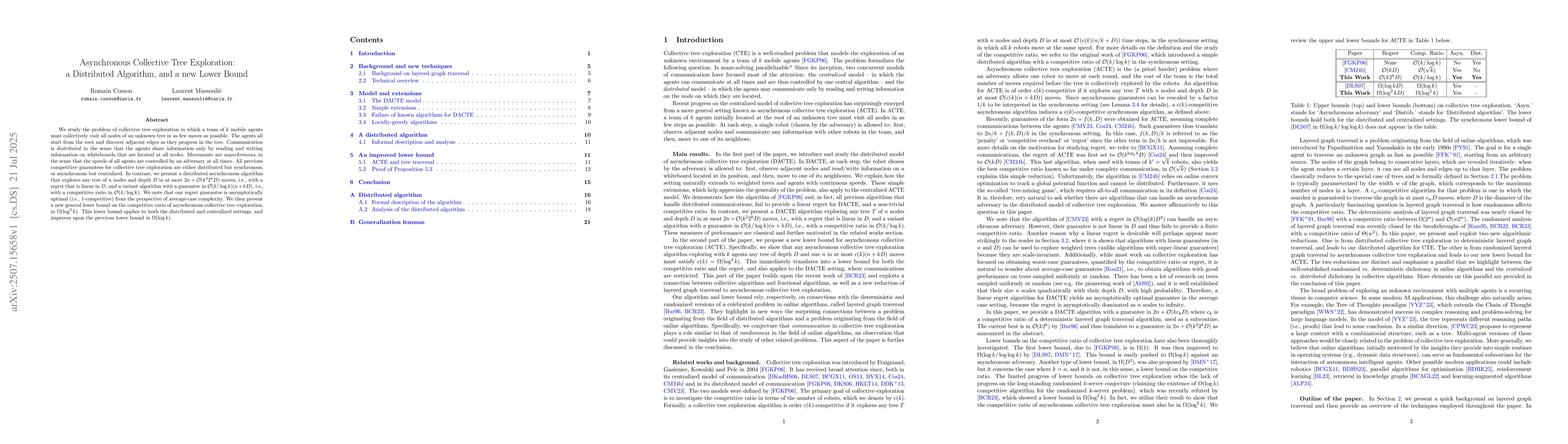 Thumbnail for Asynchronous Collective Tree Exploration: a Distributed Algorithm, and a
  new Lower Bound