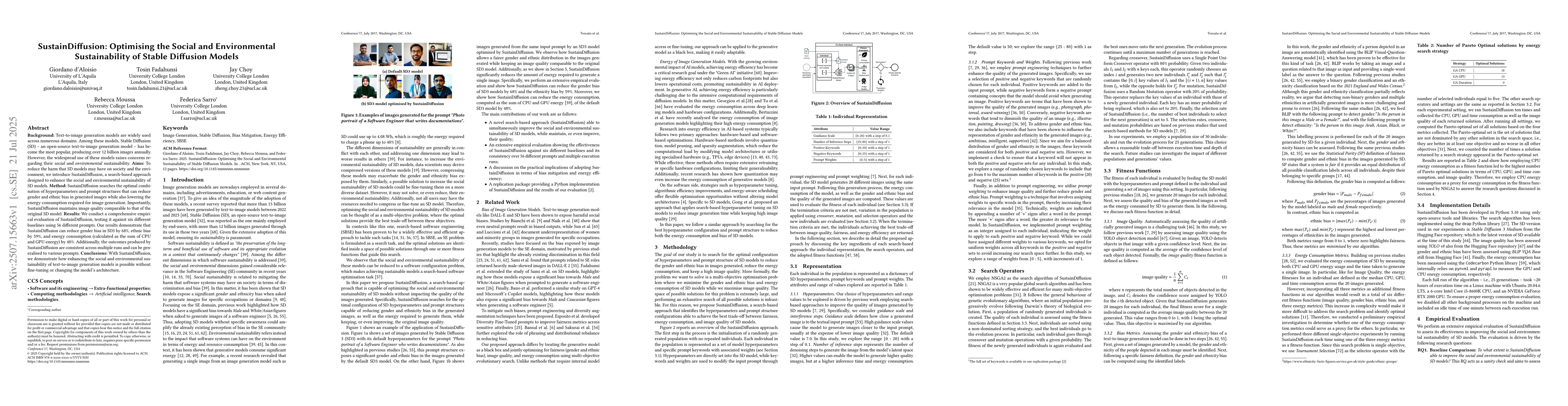Thumbnail for SustainDiffusion: Optimising the Social and Environmental Sustainability
  of Stable Diffusion Models