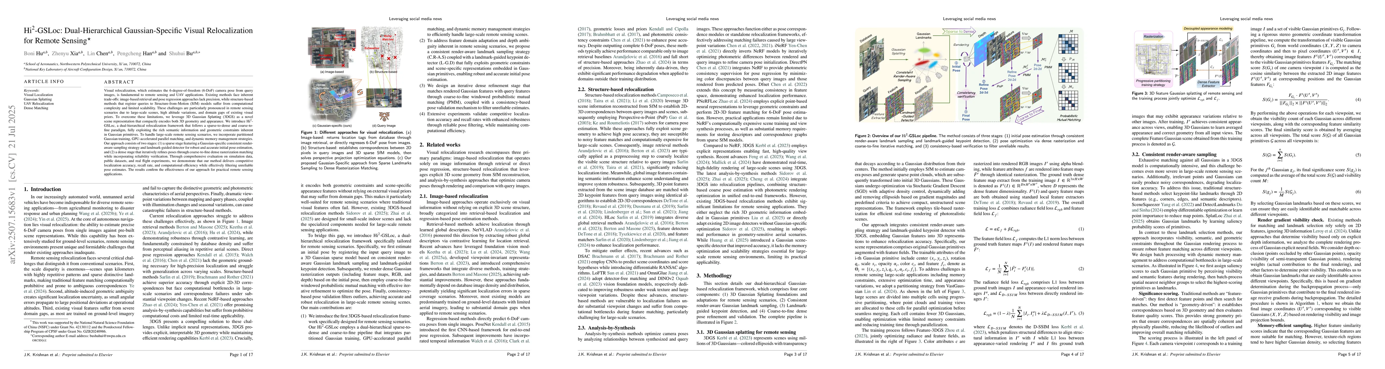 Thumbnail for Hi^2-GSLoc: Dual-Hierarchical Gaussian-Specific Visual Relocalization
  for Remote Sensing