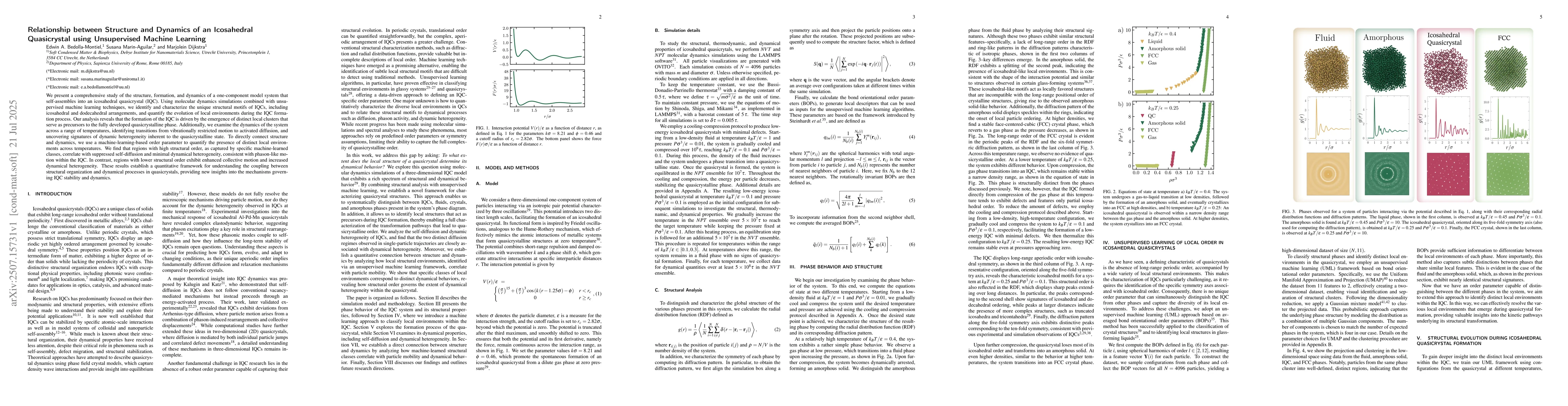 Thumbnail for Relationship between Structure and Dynamics of an Icosahedral
  Quasicrystal using Unsupervised Machine Learning