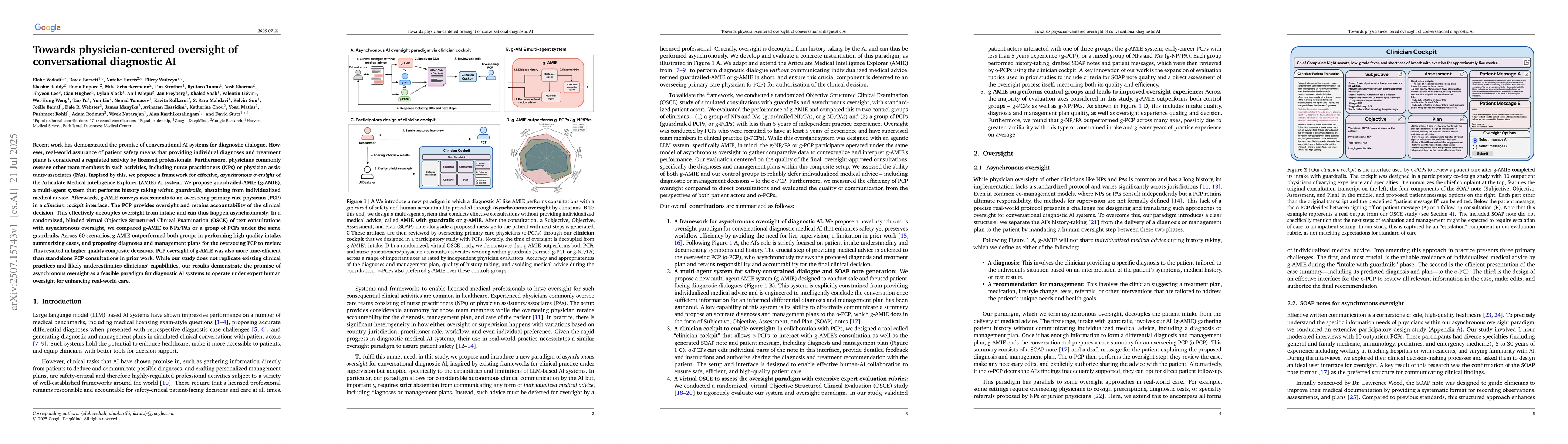 Thumbnail for Towards physician-centered oversight of conversational diagnostic AI