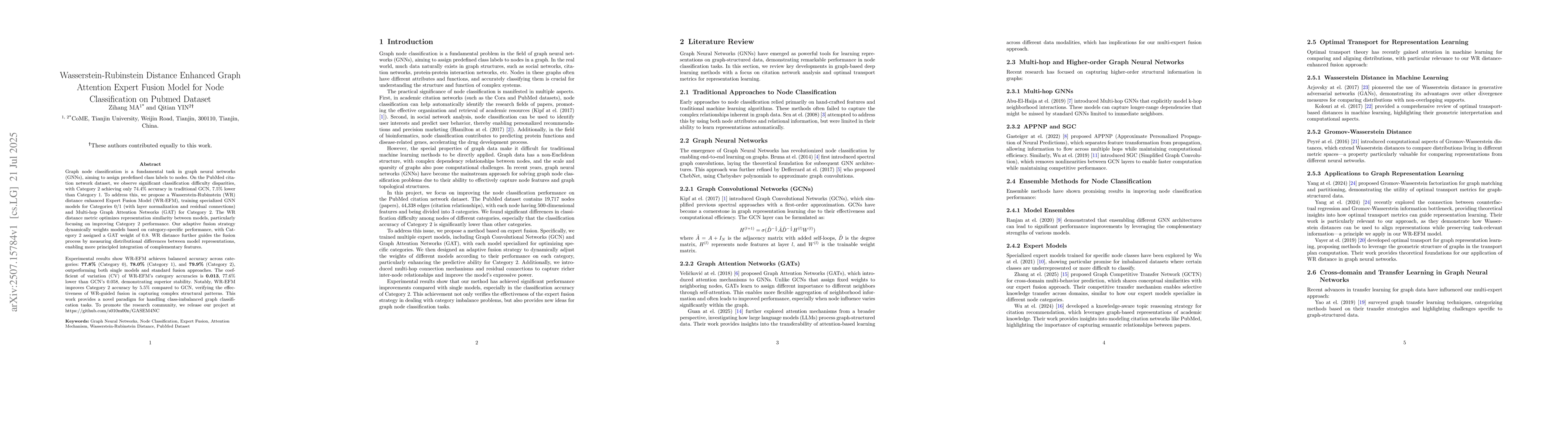 Thumbnail for Graph Attention Specialized Expert Fusion Model for Node Classification:
  Based on Cora and Pubmed Datasets