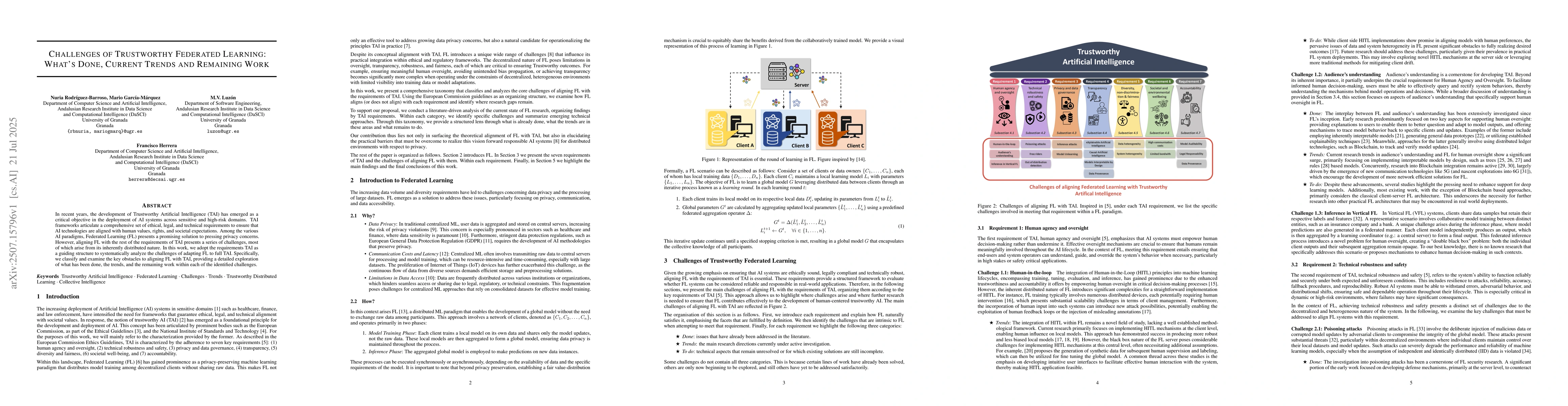 Thumbnail for Challenges of Trustworthy Federated Learning: What's Done, Current
  Trends and Remaining Work