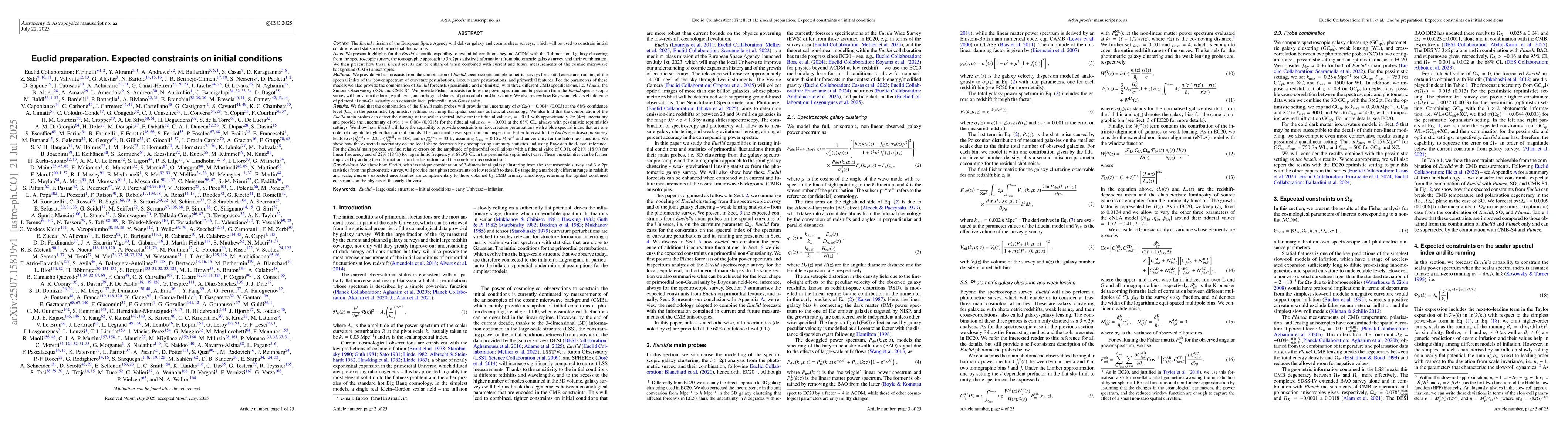 Thumbnail for Euclid preparation: Expected constraints on initial conditions