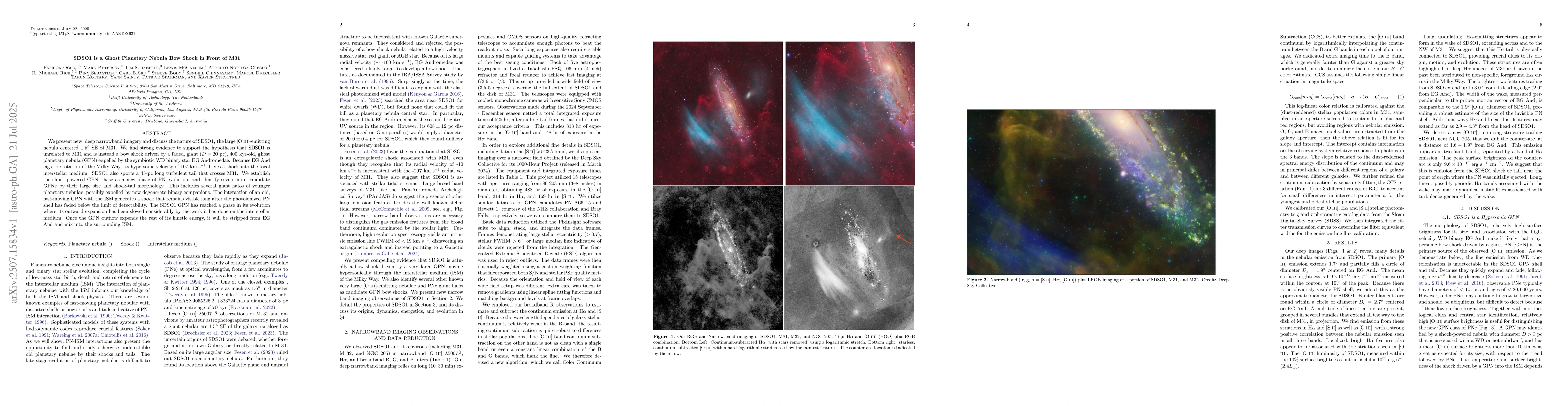 Thumbnail for SDSO1 is a Ghost Planetary Nebula Bow Shock in Front of M31