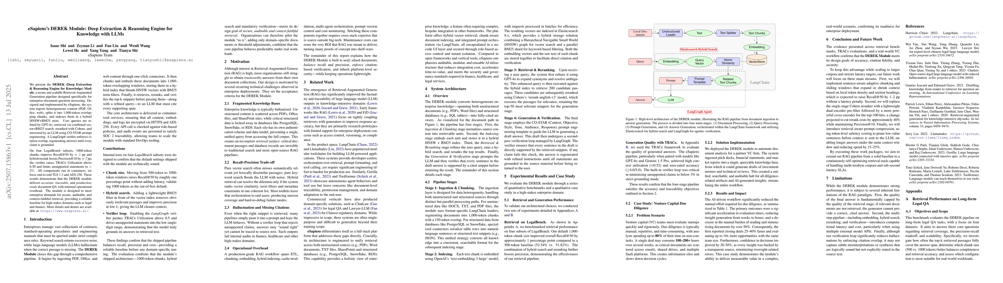 Thumbnail for eSapiens's DEREK Module: Deep Extraction & Reasoning Engine for
  Knowledge with LLMs