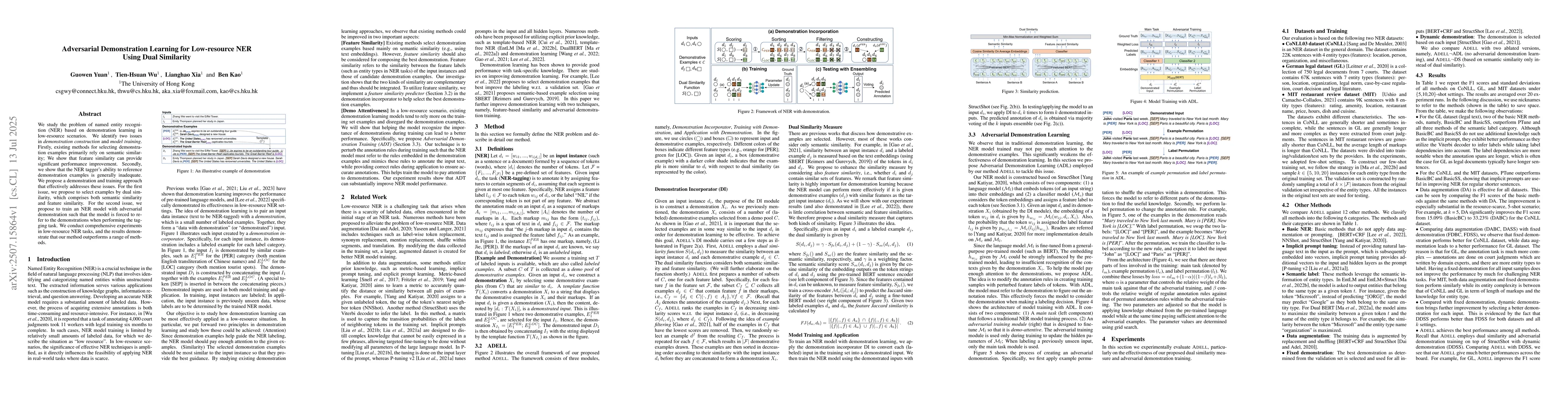 Thumbnail for Adversarial Demonstration Learning for Low-resource NER Using Dual
  Similarity