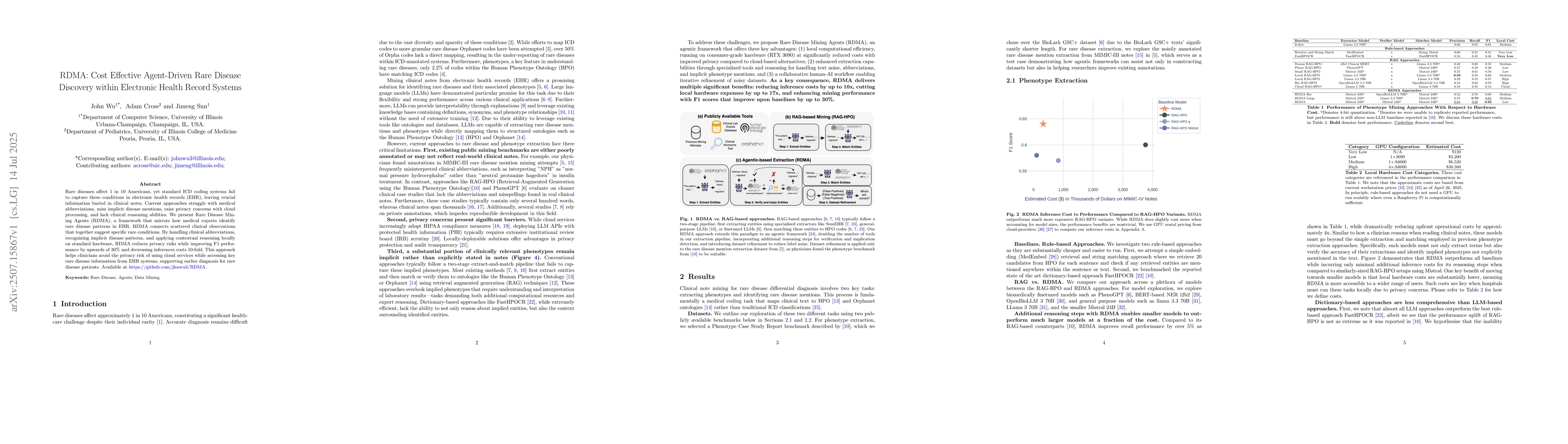 Thumbnail for RDMA: Cost Effective Agent-Driven Rare Disease Discovery within
  Electronic Health Record Systems