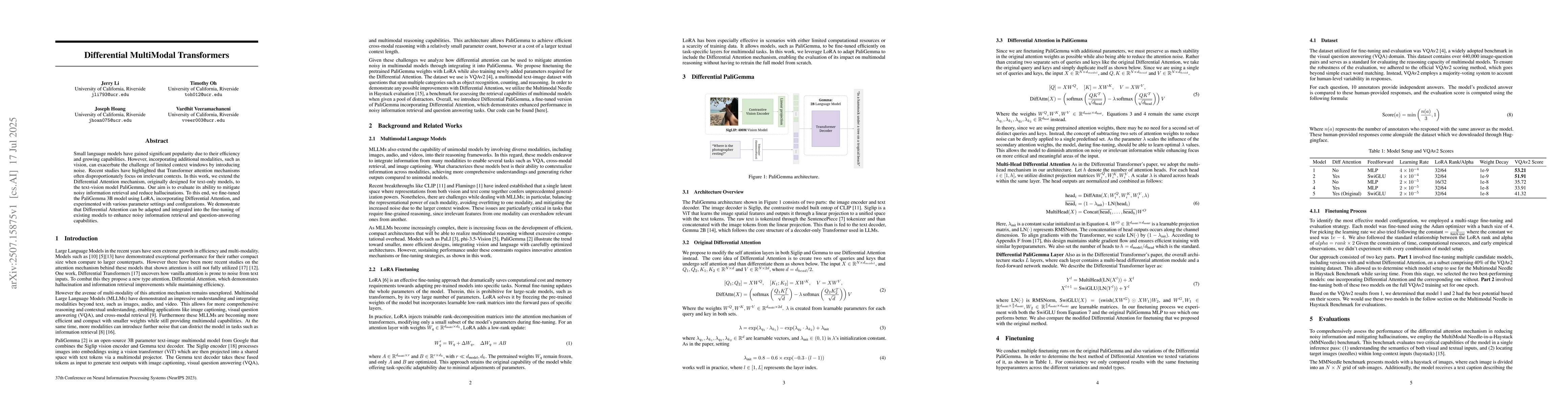 Thumbnail for Differential Multimodal Transformers