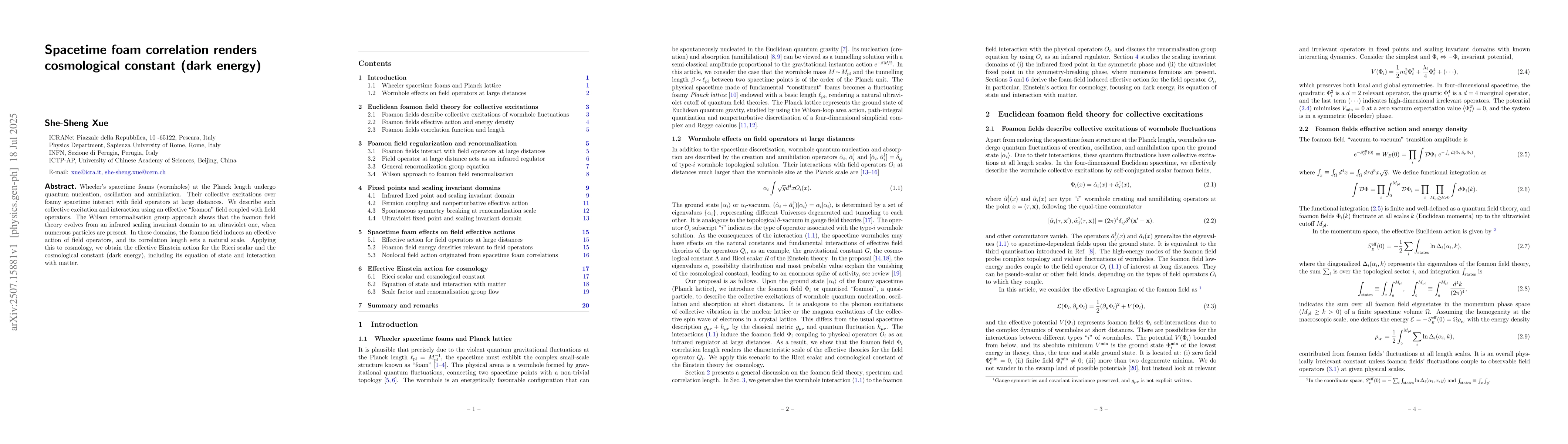 Thumbnail for Spacetime foam correlation renders the cosmological constant (dark
  energy)