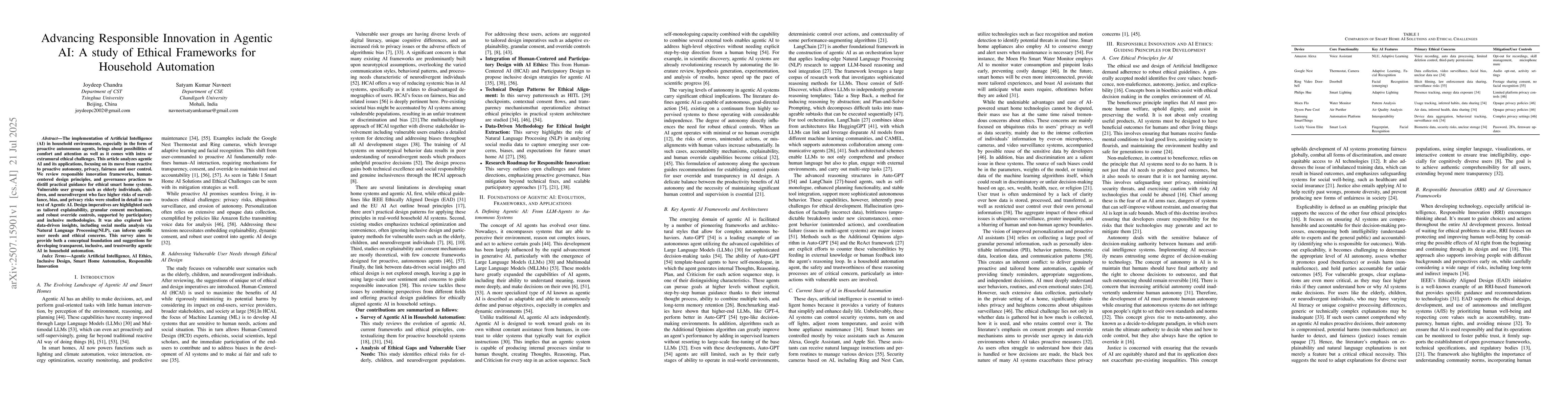 Thumbnail for Advancing Responsible Innovation in Agentic AI: A study of Ethical
  Frameworks for Household Automation