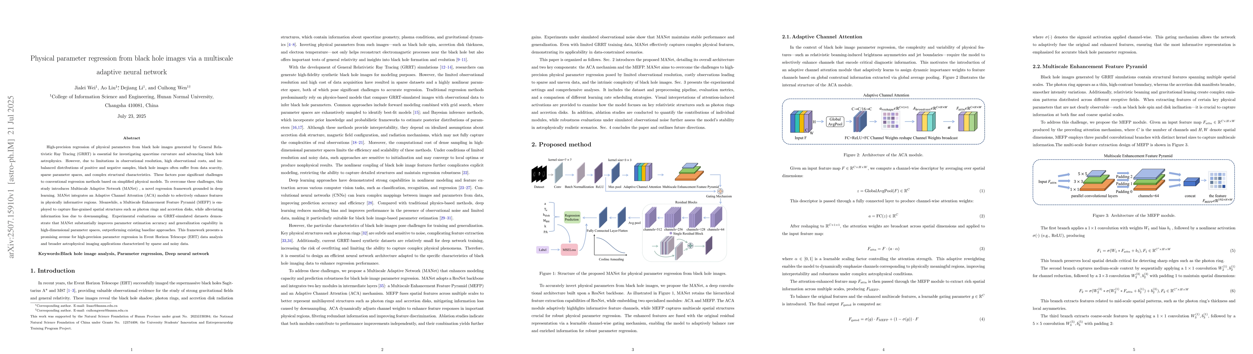 Thumbnail for Physical parameter regression from black hole images via a multiscale
  adaptive neural network