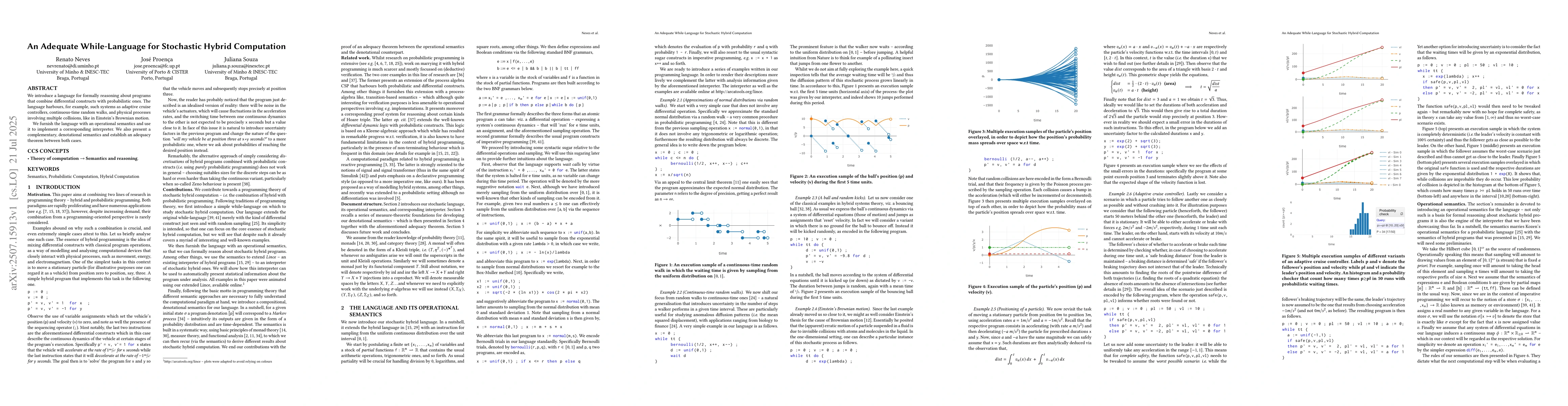 Thumbnail for An Adequate While-Language for Stochastic Hybrid Computation