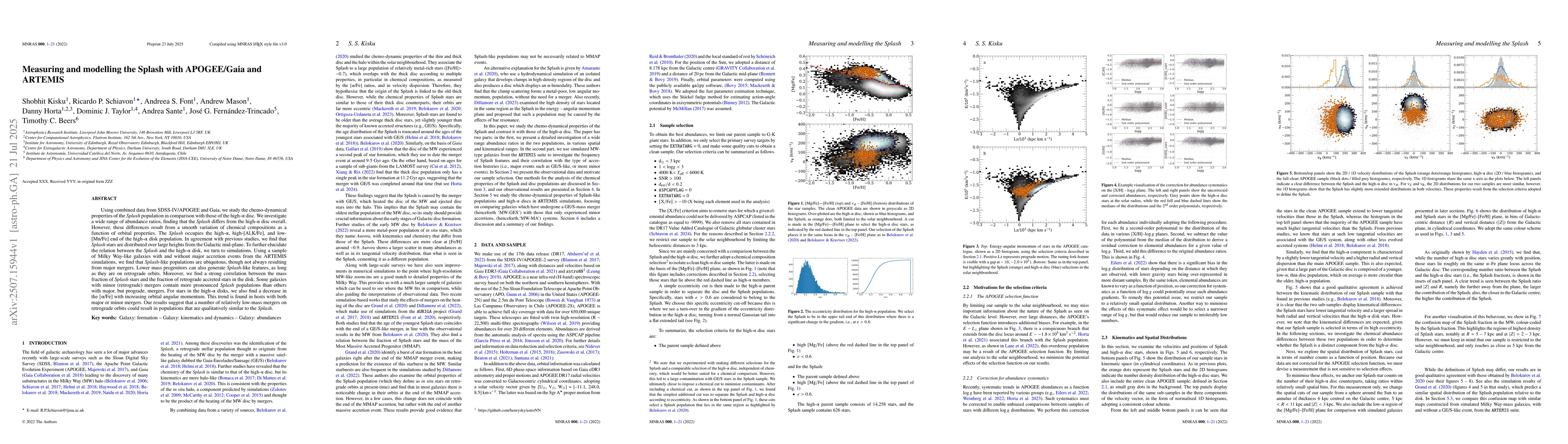 Thumbnail for Measuring and modelling the Splash with APOGEE/Gaia and ARTEMIS