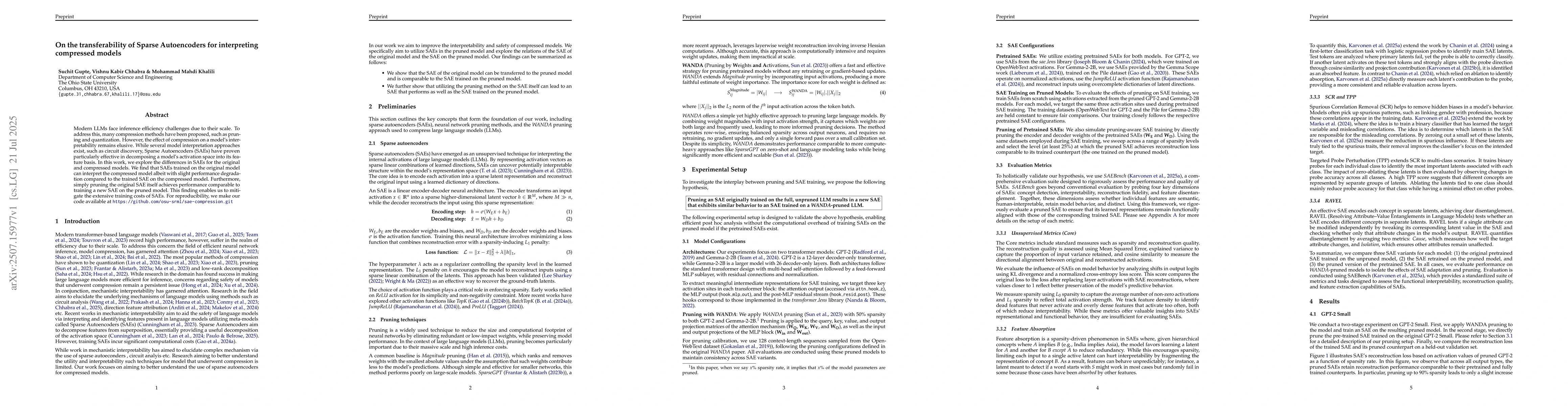 Thumbnail for On the transferability of Sparse Autoencoders for interpreting
  compressed models