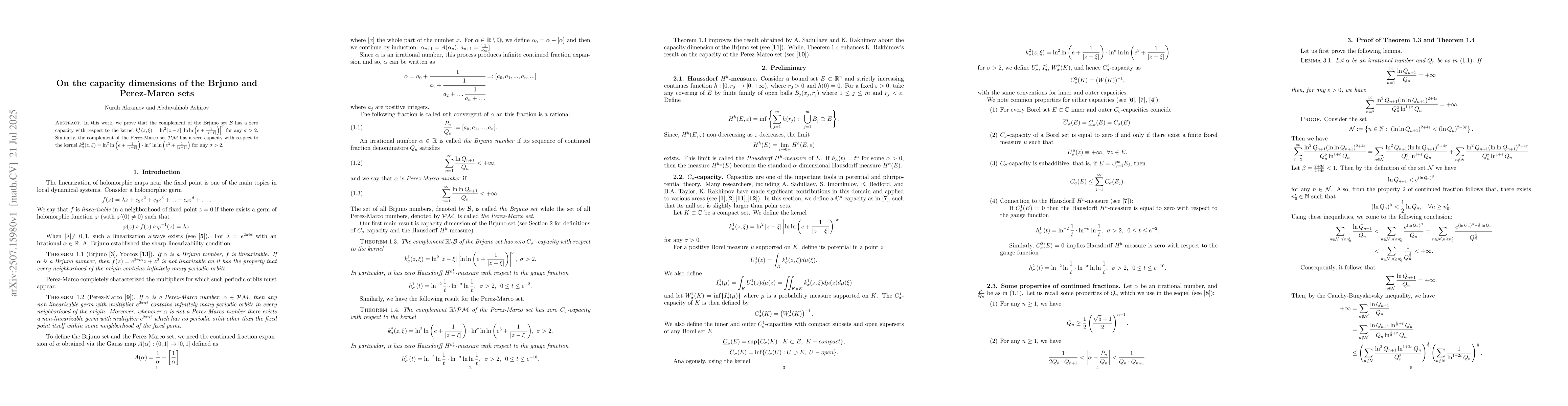 Thumbnail for On the capacity dimensions of the Brjuno and Perez-Marco sets