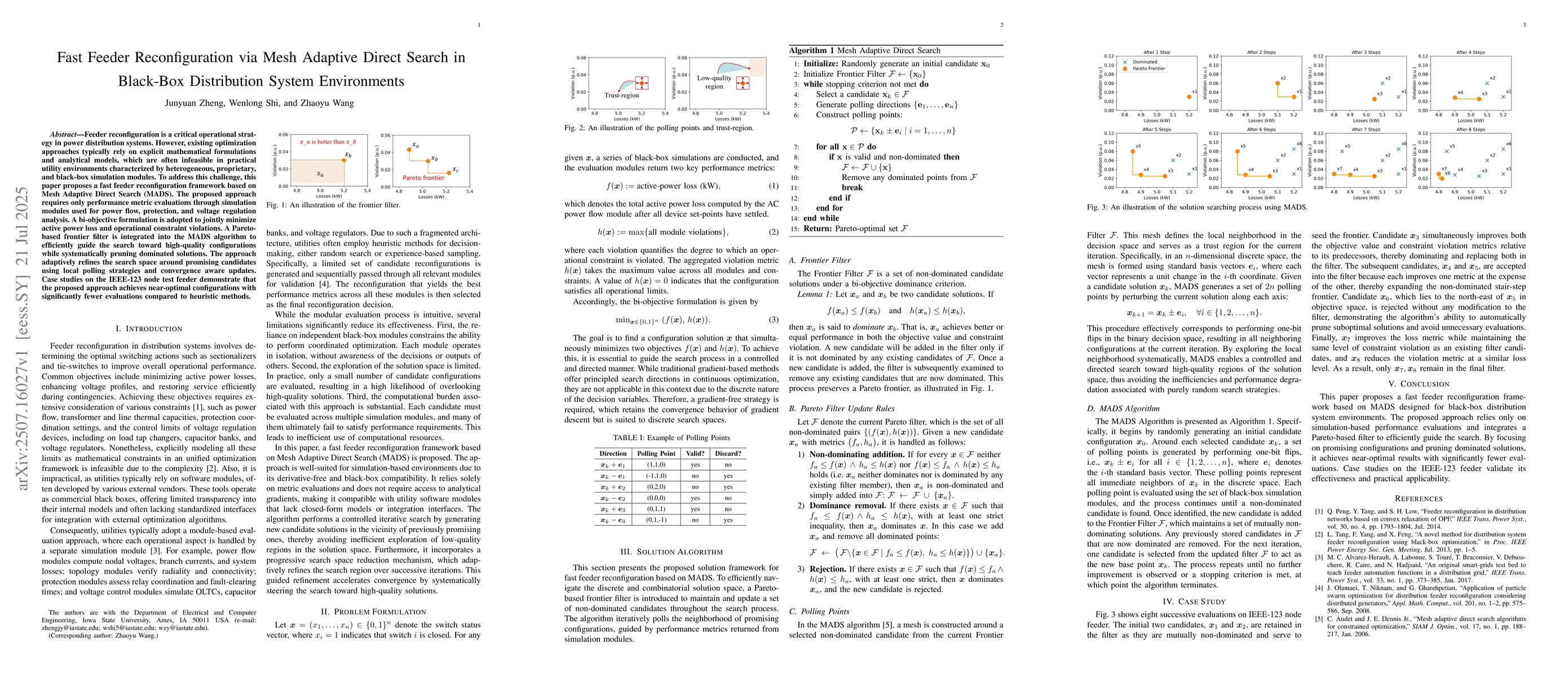 Thumbnail for Fast Feeder Reconfiguration via Mesh Adaptive Direct Search in Black-Box
  Distribution System Environments