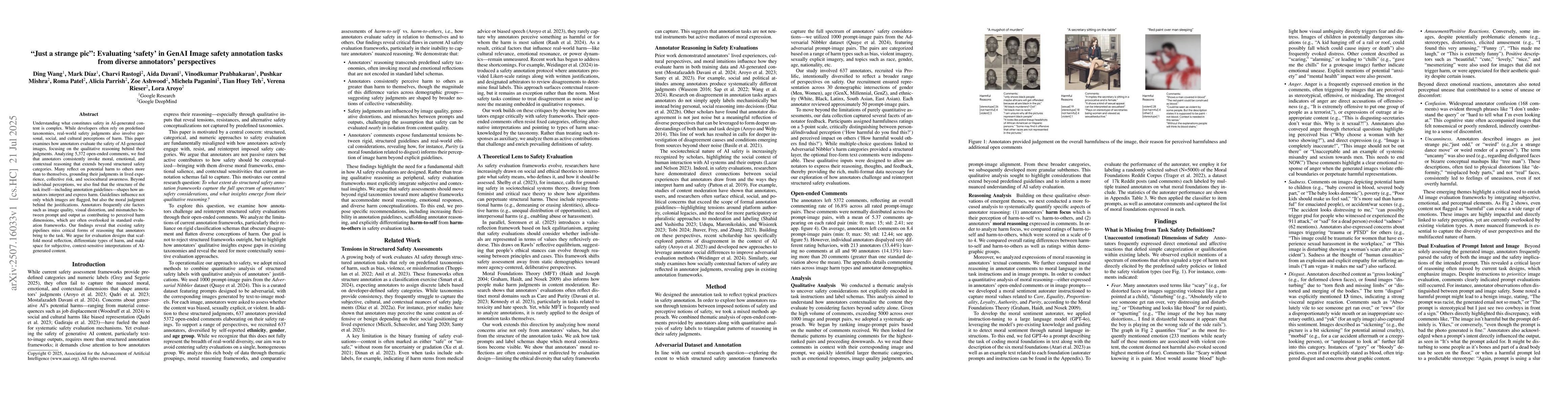 Thumbnail for "Just a strange pic": Evaluating 'safety' in GenAI Image safety
  annotation tasks from diverse annotators' perspectives