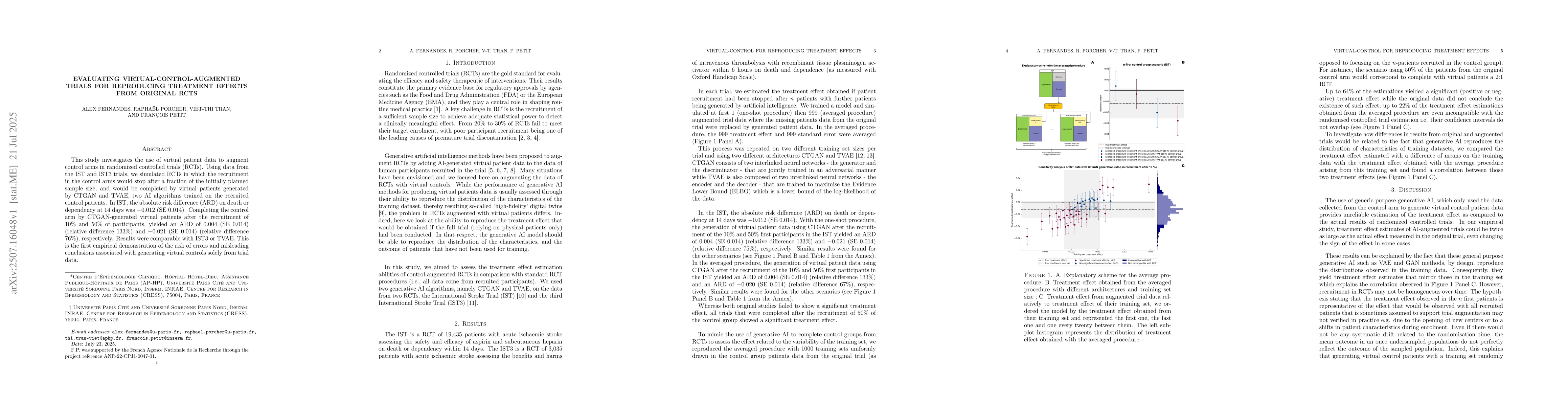 Thumbnail for Evaluating virtual-control-augmented trials for reproducing treatment
  effect from original RCTs