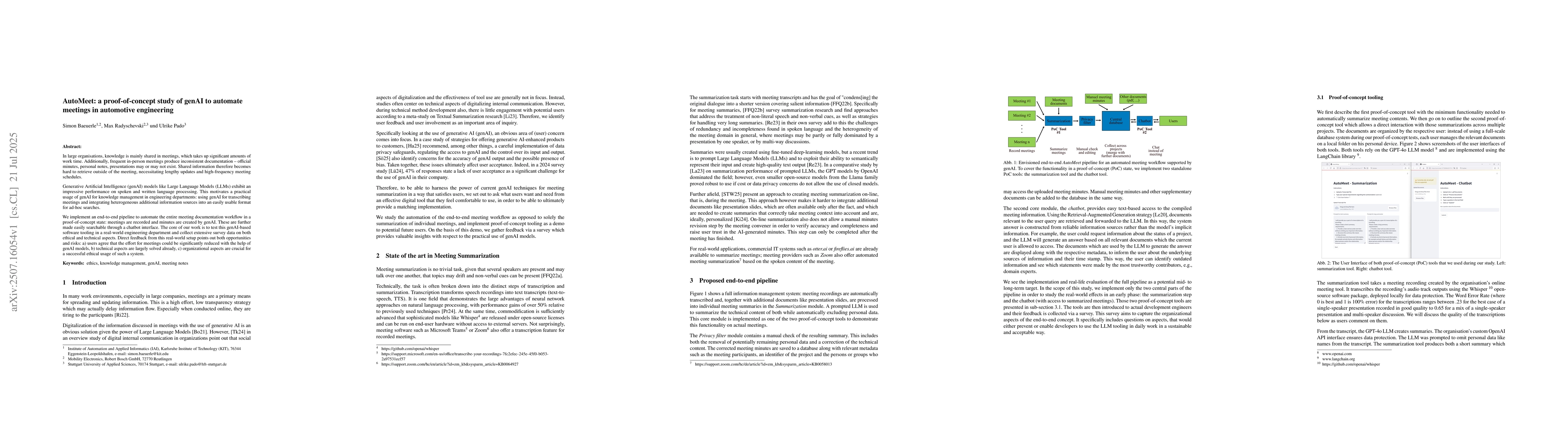 Thumbnail for AutoMeet: a proof-of-concept study of genAI to automate meetings in
  automotive engineering