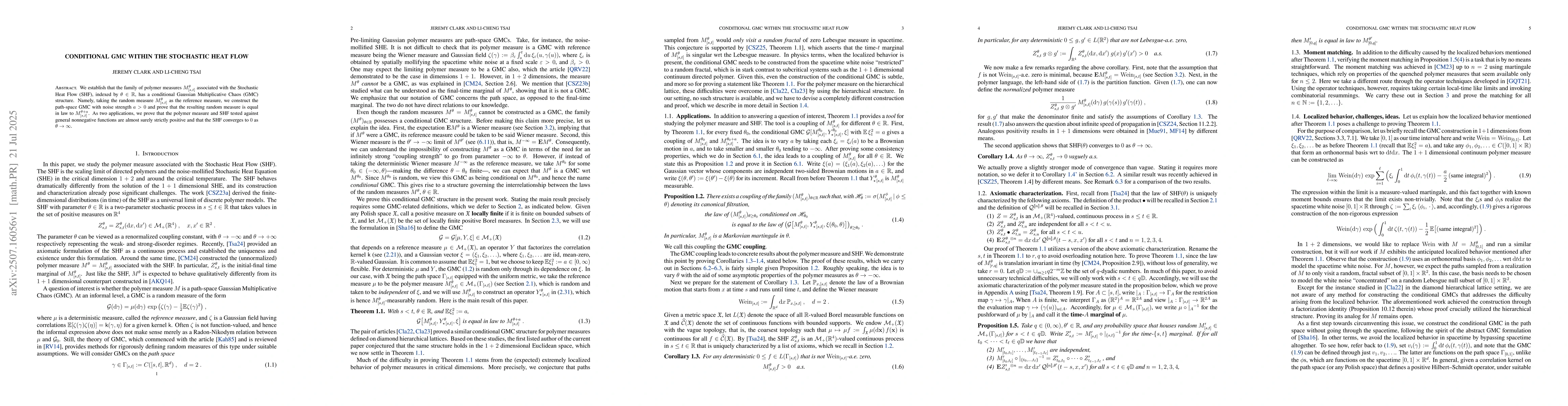 Thumbnail for Conditional GMC within the stochastic heat flow