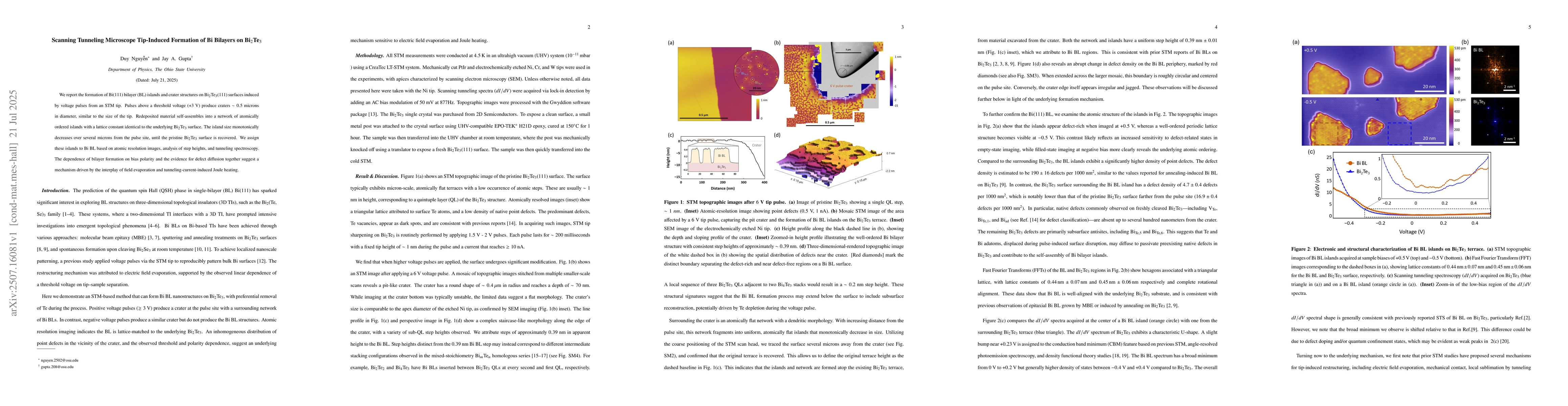 Thumbnail for Scanning Tunneling Microscope Tip-Induced Formation of Bi Bilayers on
  Bi$_2$Te$_3$