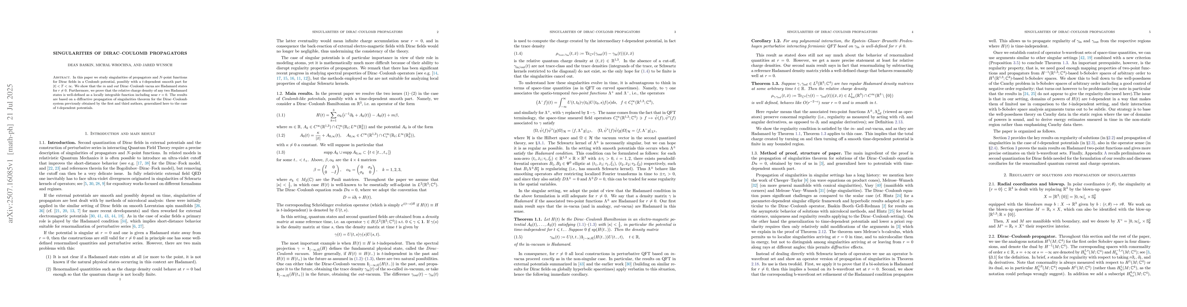 Thumbnail for Singularities of Dirac-Coulomb propagators