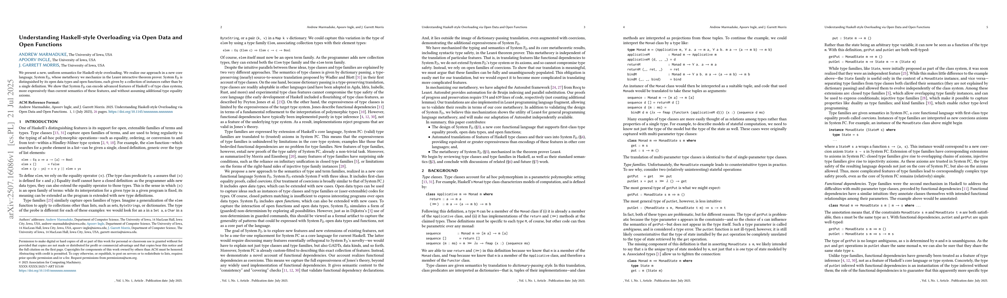 Thumbnail for Understanding Haskell-style Overloading via Open Data and Open Functions