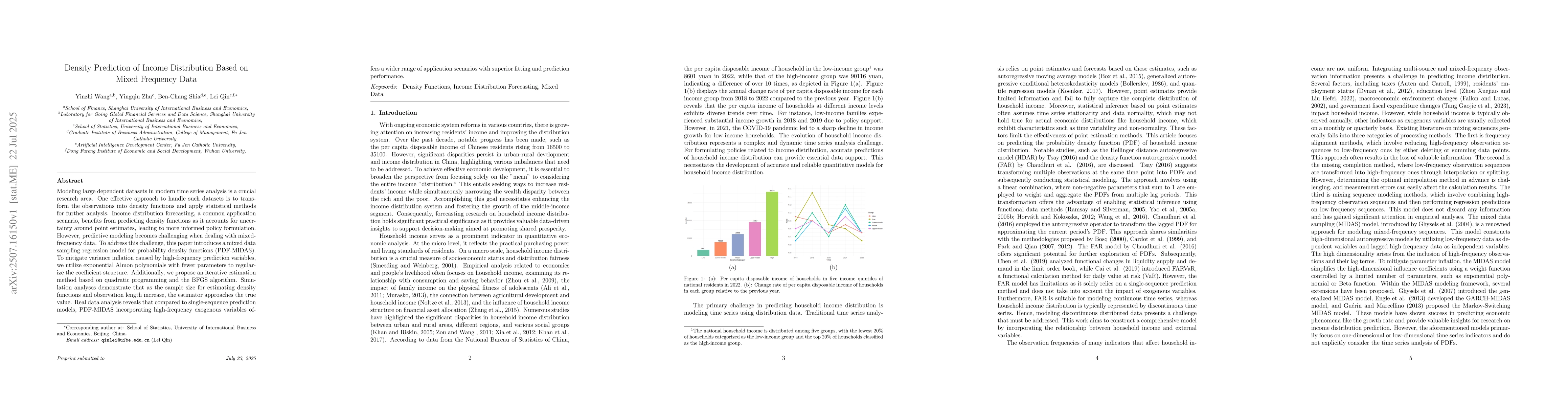 Thumbnail for Density Prediction of Income Distribution Based on Mixed Frequency Data