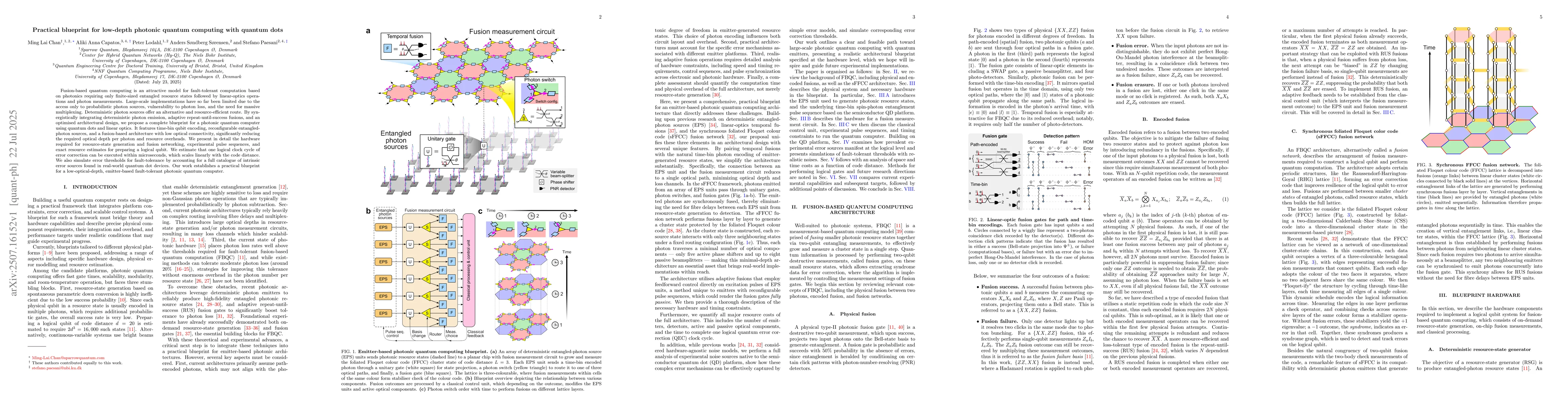 Thumbnail for Practical blueprint for low-depth photonic quantum computing with
  quantum dots